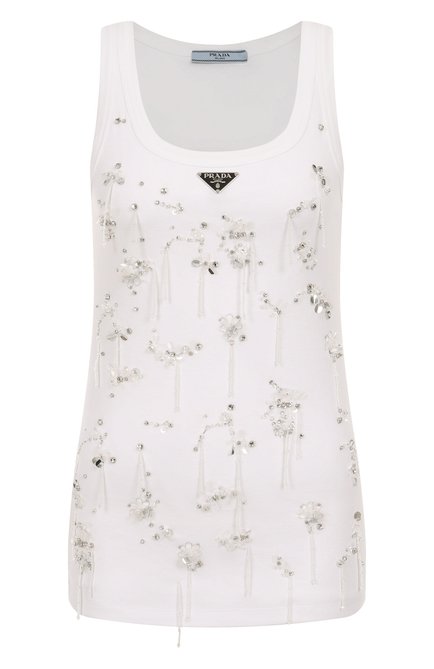 Женский хлопковая майка PRADA, арт. 39546R/13X6