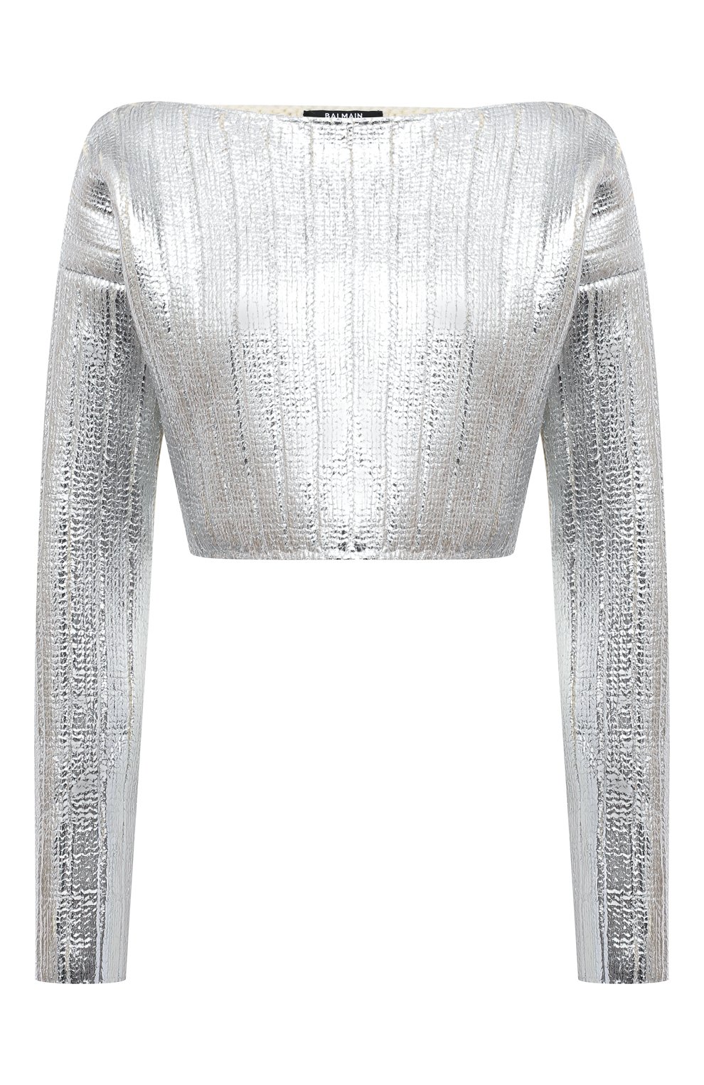 Пуловер из шерсти и лиоцелла BALMAIN серебряного цвета по цене 118500 руб., арт. WF0KA020/K334, фото 1 Пуловер из шерсти и лиоцелла BALMAIN, арт. WF0KA020/K334, фото 1