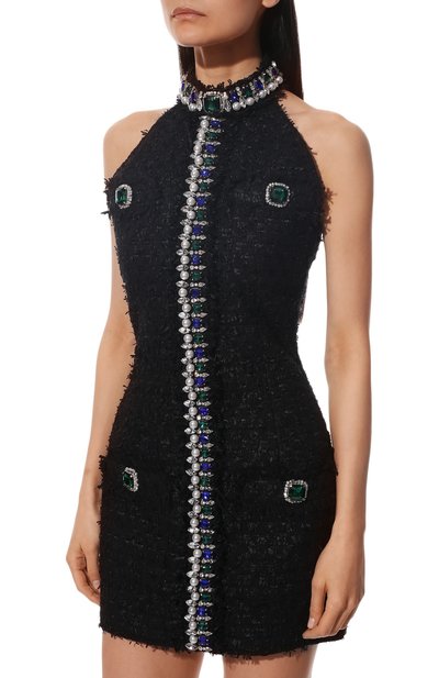 Платье BALMAIN черного цвета по цене 334000 руб., арт. XF1R5380/PB01, фото 3 Платье BALMAIN, арт. XF1R5380/PB01, фото 3