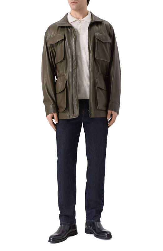 Кожаная куртка MVST 54200 Хаки  54200 Фото 2