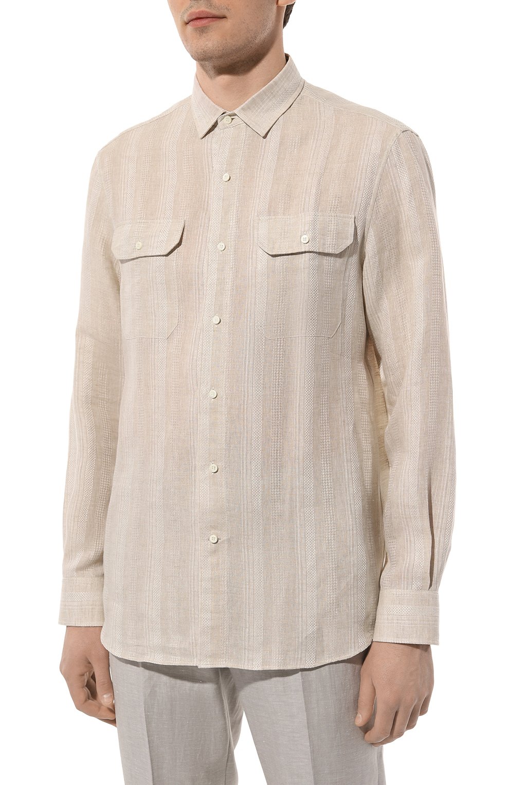 Льняная рубашка BRUNELLO CUCINELLI, арт. MM6510626, фото 3