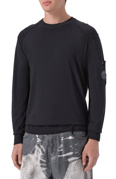 Шерстяной джемпер C.P. COMPANY черного цвета по цене 37850 руб., арт. 21CMKN046A/003247F, фото 3 Шерстяной джемпер C.P. COMPANY, арт. 21CMKN046A/003247F, фото 3