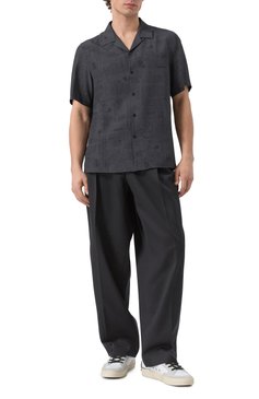 Мужская рубашка KSUBI черного цвета, арт. MPS25SH020 | Фото 2 (Рукава: Короткие; Драгоценные камни: Проставлено; Материал сплава: Проставлено; Длина (для топов): Стандартные; Стили: Гранж; Воротник: Отложной; Принт: С принтом; Случай: Повседневный; Материал внешний: Вискоза)