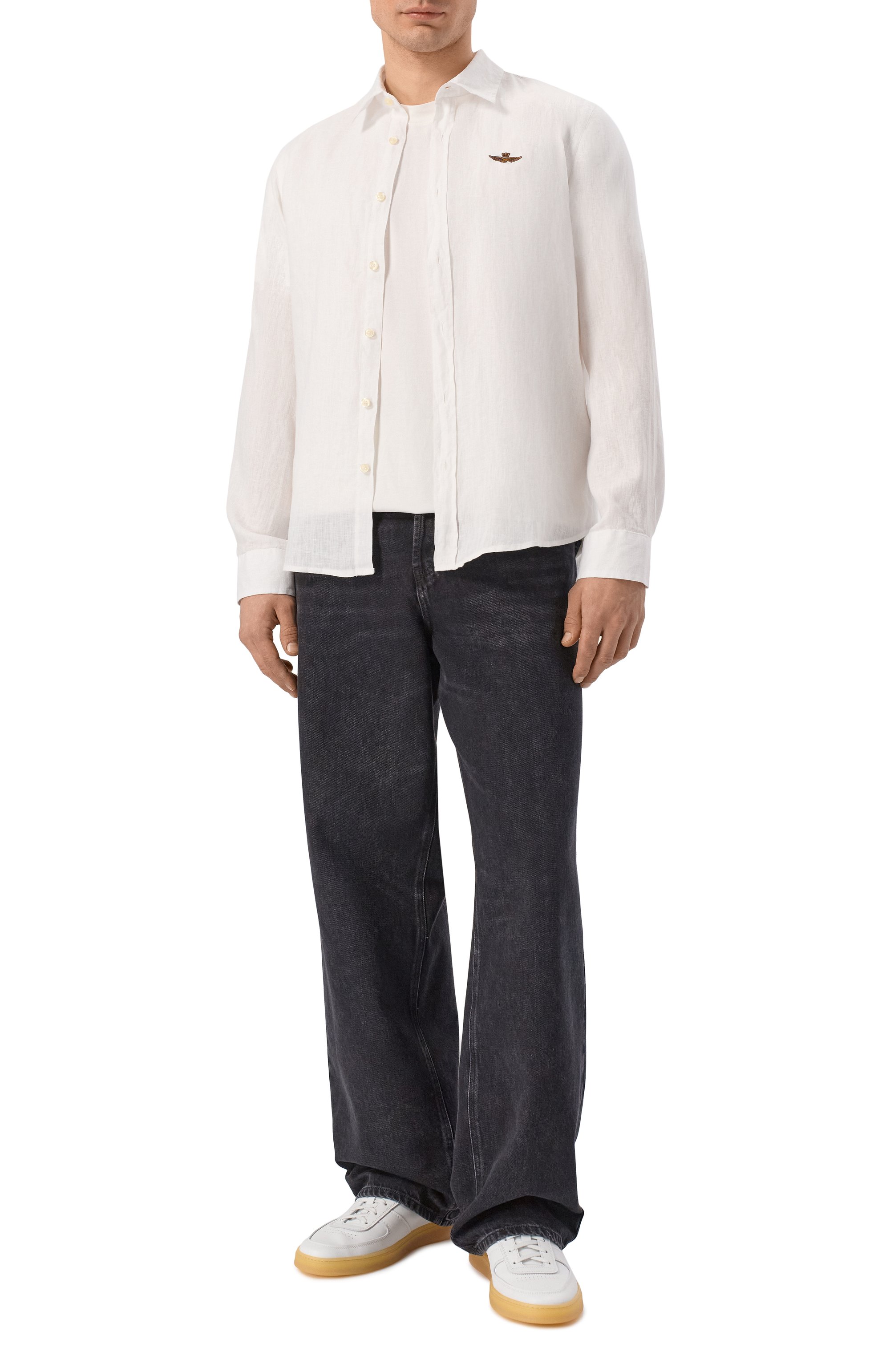 Льняная рубашка AERONAUTICA MILITARE белого цвета по цене 18050 руб., арт. CA1321UCT03089, фото 2 Льняная рубашка AERONAUTICA MILITARE, арт. CA1321UCT03089, фото 2