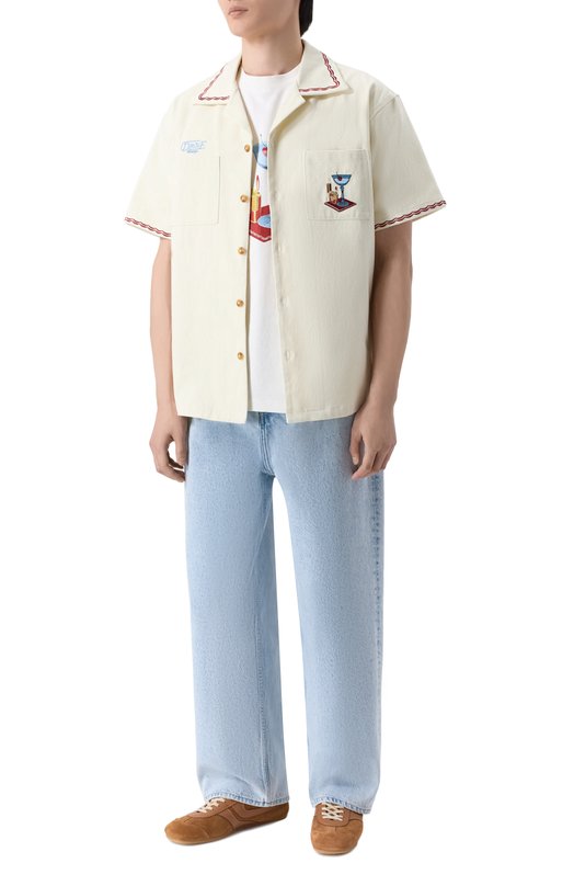 Хлопковая рубашка Drole De Monsieur J-SH227-C0215-0W Кремовый  J-SH227-C0215-0W Фото 2