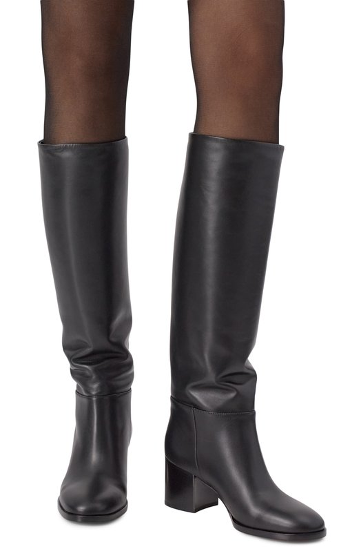 Кожаные сапоги Santiago 60 Gianvito Rossi G80304.60CU0.VGIBLACK Чёрный  G80304.60CU0.VGIBLACK Фото 3