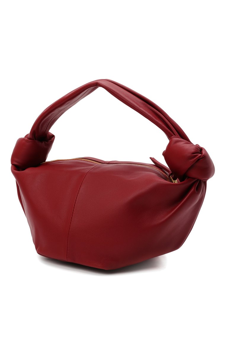 Женская сумка double knot mini BOTTEGA VENETA бордового цвета, арт. 629635/VCP41 | Фото 4 (Сумки-технические: Сумки top-handle; Материал: Натуральная кожа; Материал сплава: Проставлено; Размер: mini; Драгоценные камни: Проставлено)