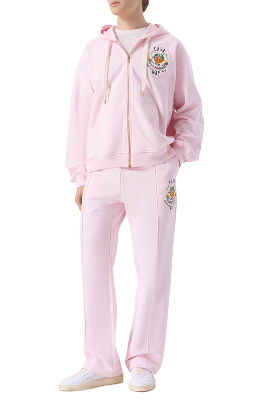 Хлопковые брюки Casablanca M-AW25-JTR-051-03 Розовый  M-AW25-JTR-051-03 Фото 2