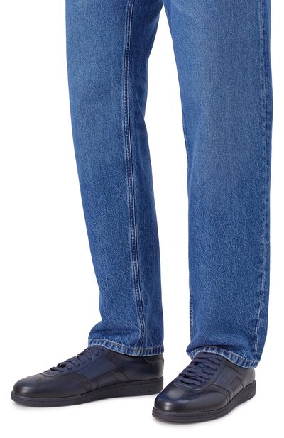 Кожаные кеды dbs-olympic SANTONI темно-синего цвета по цене 83900 руб., арт. MBPG220720CAK0IL, фото 3 Кожаные кеды dbs-olympic SANTONI, арт. MBPG220720CAK0IL, фото 3