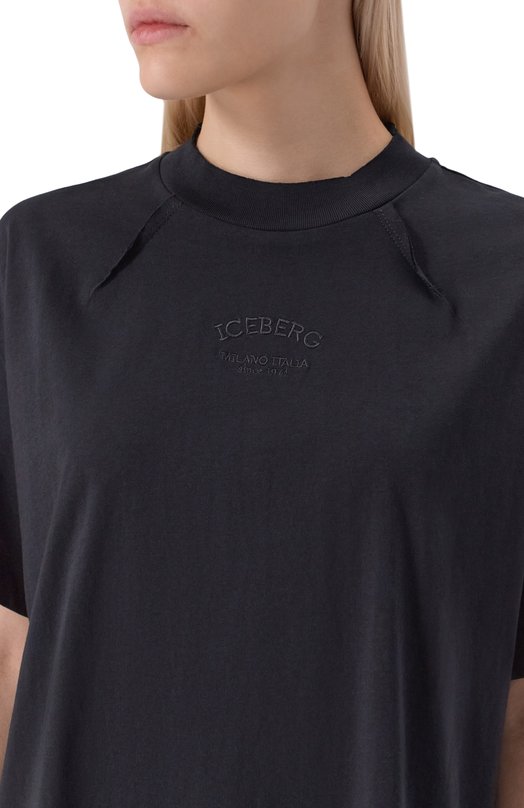 Хлопковая футболка Iceberg F081/6325 Чёрный  F081/6325 Фото 5