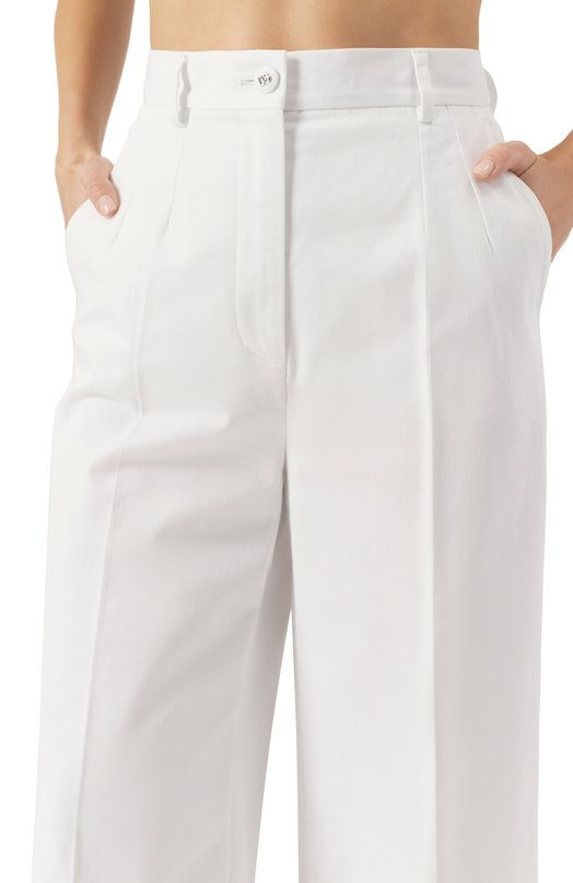 Хлопковые брюки Dolce & Gabbana FTCC2T/FUFLG Белый  FTCC2T/FUFLG Фото 5