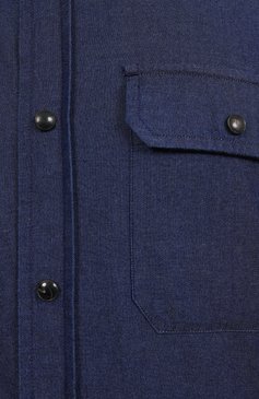 Мужская хлопковая рубашка ZEGNA темно-синего цвета, арт. STT3/UEX23A8 | Фото 6 (Материал внешний: Хлопок; Длина (для топов): Стандартные; Рукава: Длинные; Манжеты: На кнопках; Случай: Повседневный; Принт: Однотонные; Стили: Кэжуэл; Воротник: Кент)