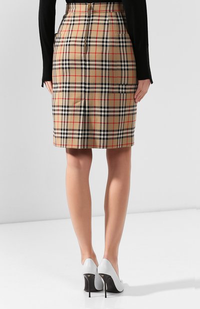 Шерстяная юбка BURBERRY бежевого цвета по цене 118000 руб., арт. 8018657, фото 4 Шерстяная юбка BURBERRY, арт. 8018657, фото 4