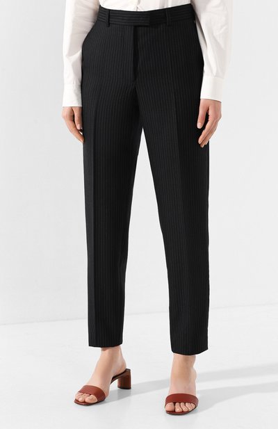 Шерстяные брюки DRIES VAN NOTEN темно-синего цвета по цене 58250 руб., арт. 192-10933-8182, фото 3 Шерстяные брюки DRIES VAN NOTEN, арт. 192-10933-8182, фото 3