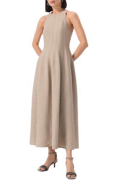 Платье из вискозы и льна BRUNELLO CUCINELLI, арт. MH126A5171, фото 3