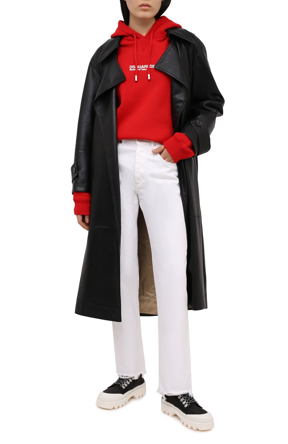 Хлопковое худи DSQUARED2 красного цвета по цене 36950 руб., арт. S75GU0345/S25042, фото 2 Хлопковое худи DSQUARED2, арт. S75GU0345/S25042, фото 2