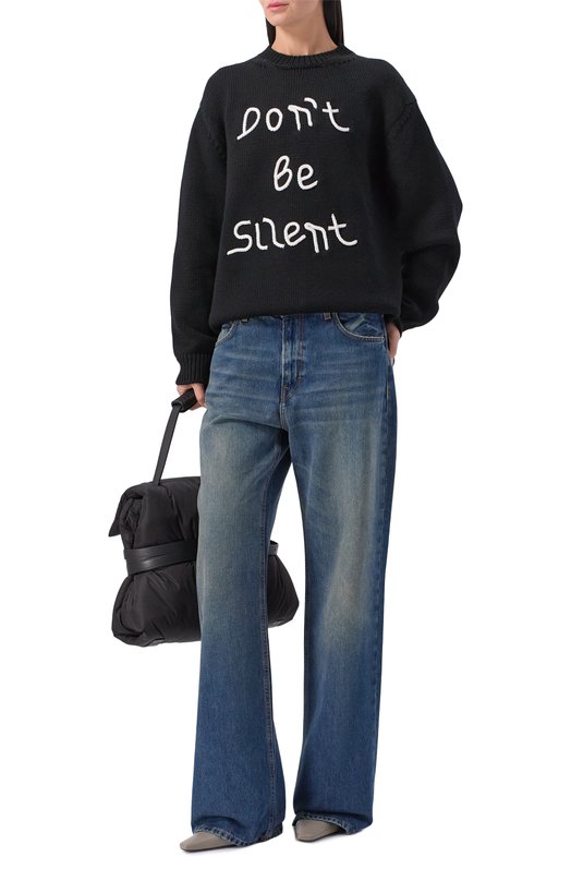 Хлопковый пуловер Moschino A0929/5405 Чёрный  A0929/5405 Фото 2