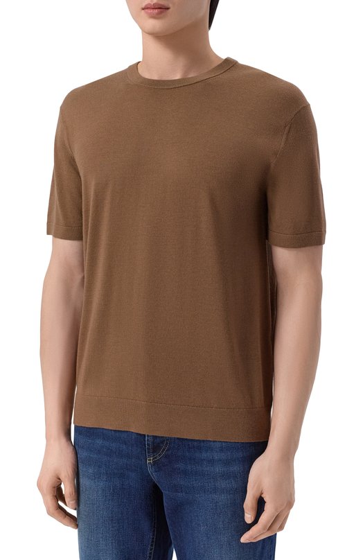 Джемпер из шерсти и шелка 12 STOREEZ 136293 Коричневый  136293 Фото 3