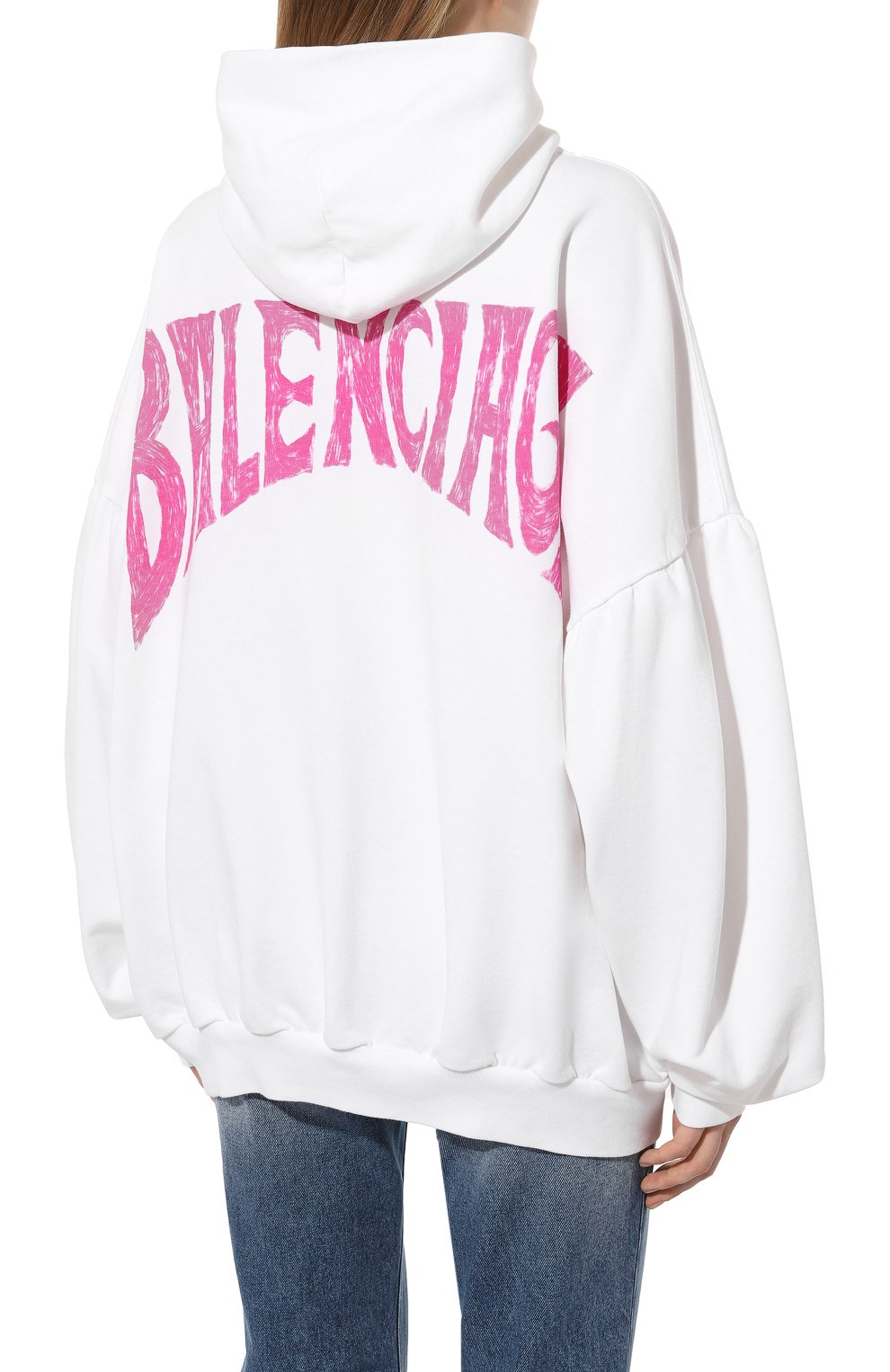 Хлопковое худи BALENCIAGA белого цвета по цене 181000 руб., арт. 761458/TPVM1, фото 4 Хлопковое худи BALENCIAGA, арт. 761458/TPVM1, фото 4