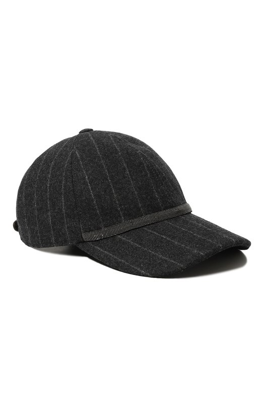 Шерстяная бейсболка Brunello Cucinelli MCAP90051 Серый MCAP90051