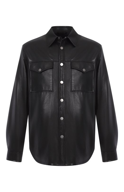 Кожаная куртка-рубашка MVST 54204/58-68 Чёрный 54204/58-68