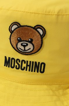 Детская хлопковая панама MOSCHINO желтого цвета, арт. MNX032/LLA11 | Фото 3 (Материал сплава: Проставлено; Материал: Хлопок, Текстиль; Нос: Не проставлено; Тематический товар: Teddy Bear)