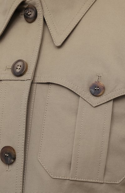 Хлопковая куртка CHLOÉ зеленого цвета по цене 217000 руб., арт. CHC21SVE04047, фото 5 Хлопковая куртка CHLOÉ, арт. CHC21SVE04047, фото 5