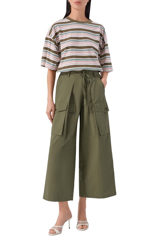 Хлопковые брюки-карго Halfboy HS261WP009 RA017/CARG0 PANTS Хаки  HS261WP009 RA017/CARG0 PANTS Фото 2