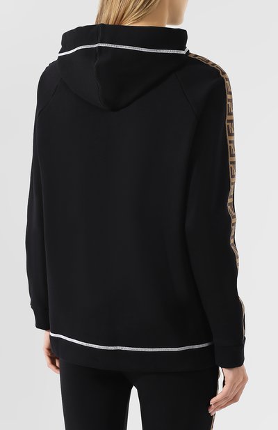 Хлопковое худи FENDI черного цвета по цене 54900 руб., арт. FAF105 A6ML, фото 4 Хлопковое худи FENDI, арт. FAF105 A6ML, фото 4
