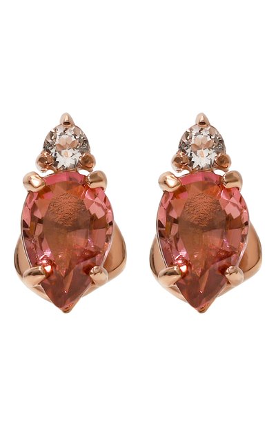 Серьги-пусеты с розовым турмалином MOONKA, арт. ec-ser-tur, фото 1