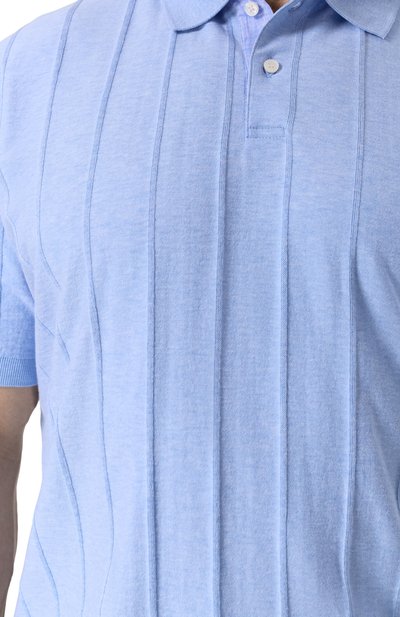 Хлопковое поло PAUL&SHARK голубого цвета по цене 49850 руб., арт. 25411605/4XL, фото 5 Хлопковое поло PAUL&SHARK, арт. 25411605/4XL, фото 5