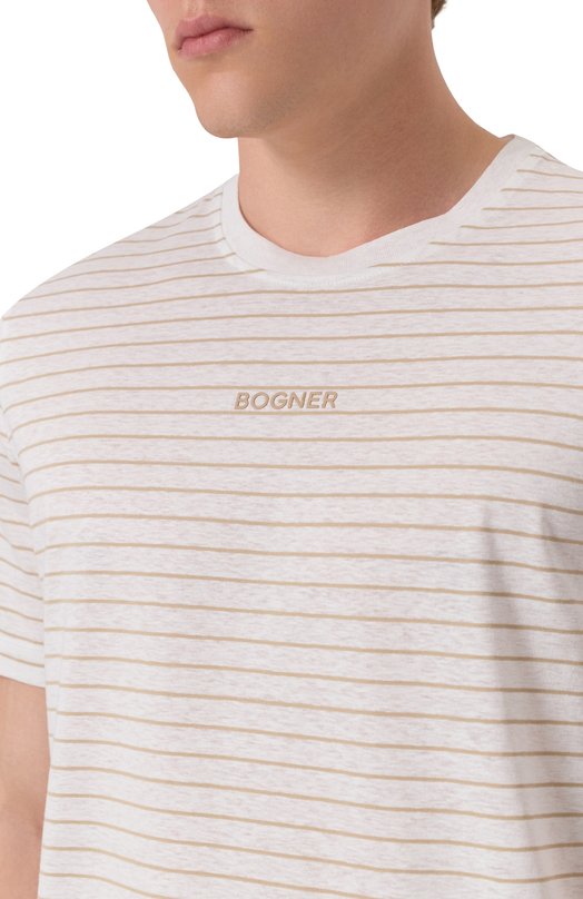 Футболка из хлопка и льна Bogner 58189486 Разноцветный  58189486 Фото 5