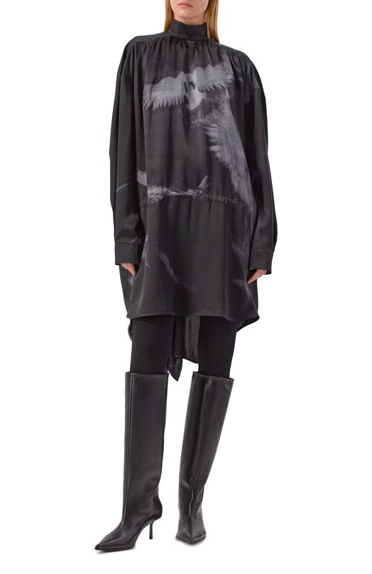 Шелковое платье Ann Demeulemeester B0013129/FA658 Чёрный  B0013129/FA658 Фото 3