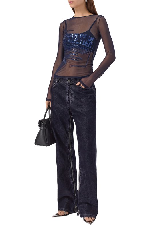 Топ с отделкой пайетками Jean Paul Gaultier 25/04-W-T0381/M001 Синий  25/04-W-T0381/M001 Фото 2