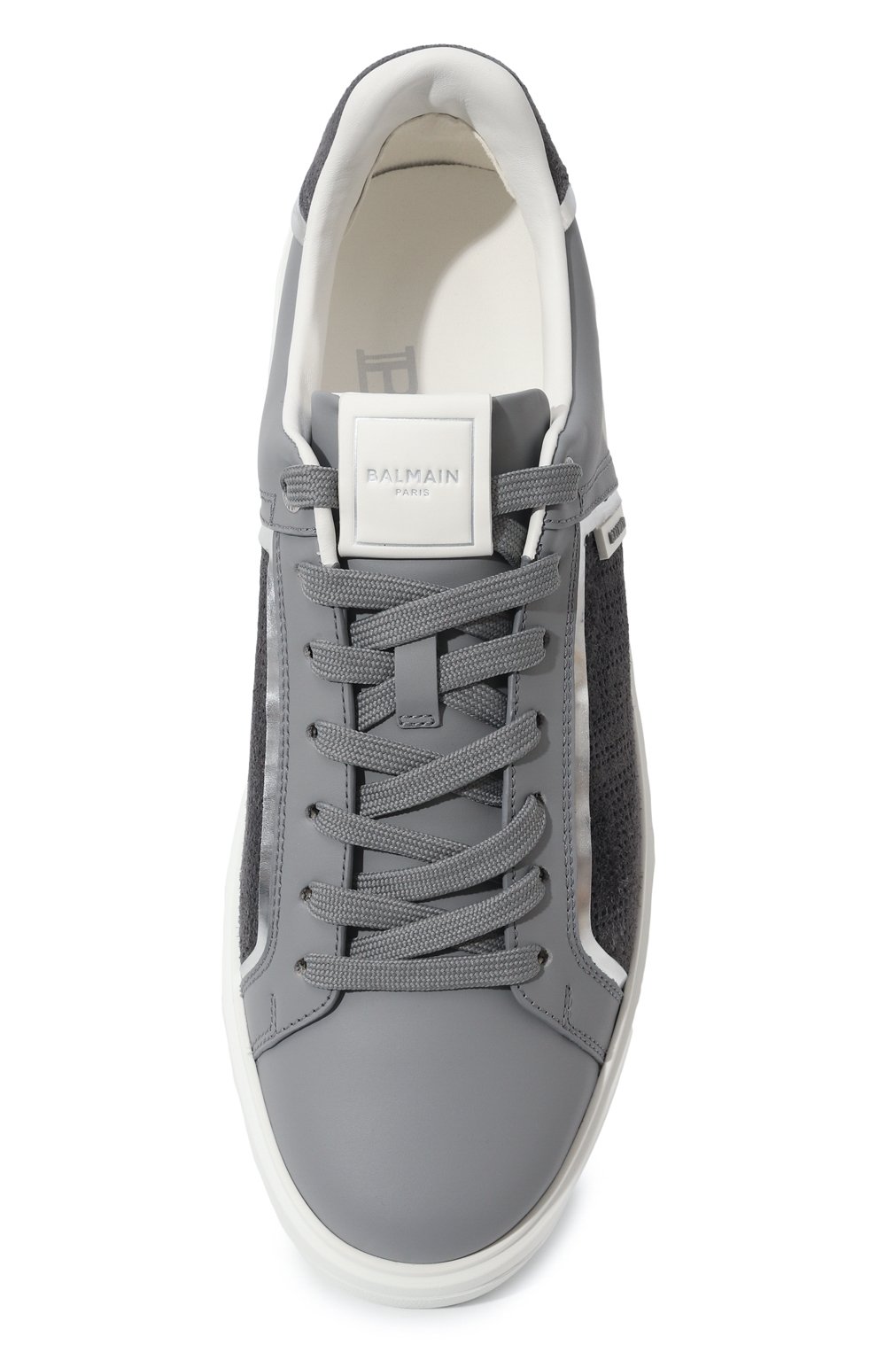 Кожаные кеды b-court BALMAIN серого цвета по цене 72050 руб., арт. AM0VI321LTCB, фото 6 Кожаные кеды b-court BALMAIN, арт. AM0VI321LTCB, фото 6