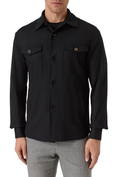 Шерстяная куртка-рубашка HARRIS WHARF LONDON черного цвета по цене 76750 руб., арт. C9320MYM, фото 3 Шерстяная куртка-рубашка HARRIS WHARF LONDON, арт. C9320MYM, фото 3