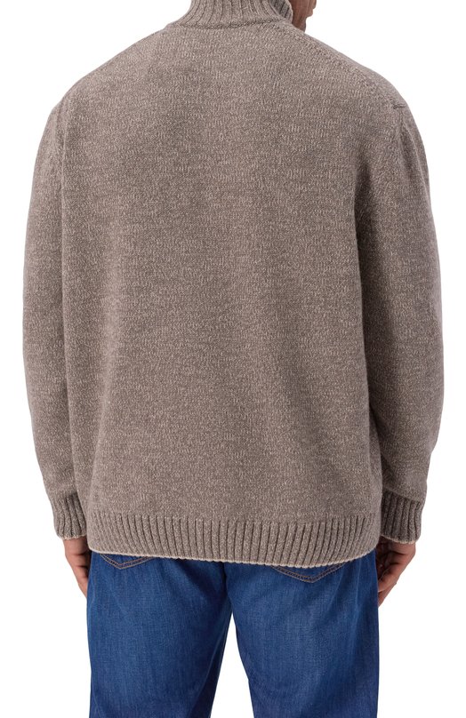 Свитер из шерсти и кашемира Paul&Shark 15311112/3XL Коричневый  15311112/3XL Фото 4