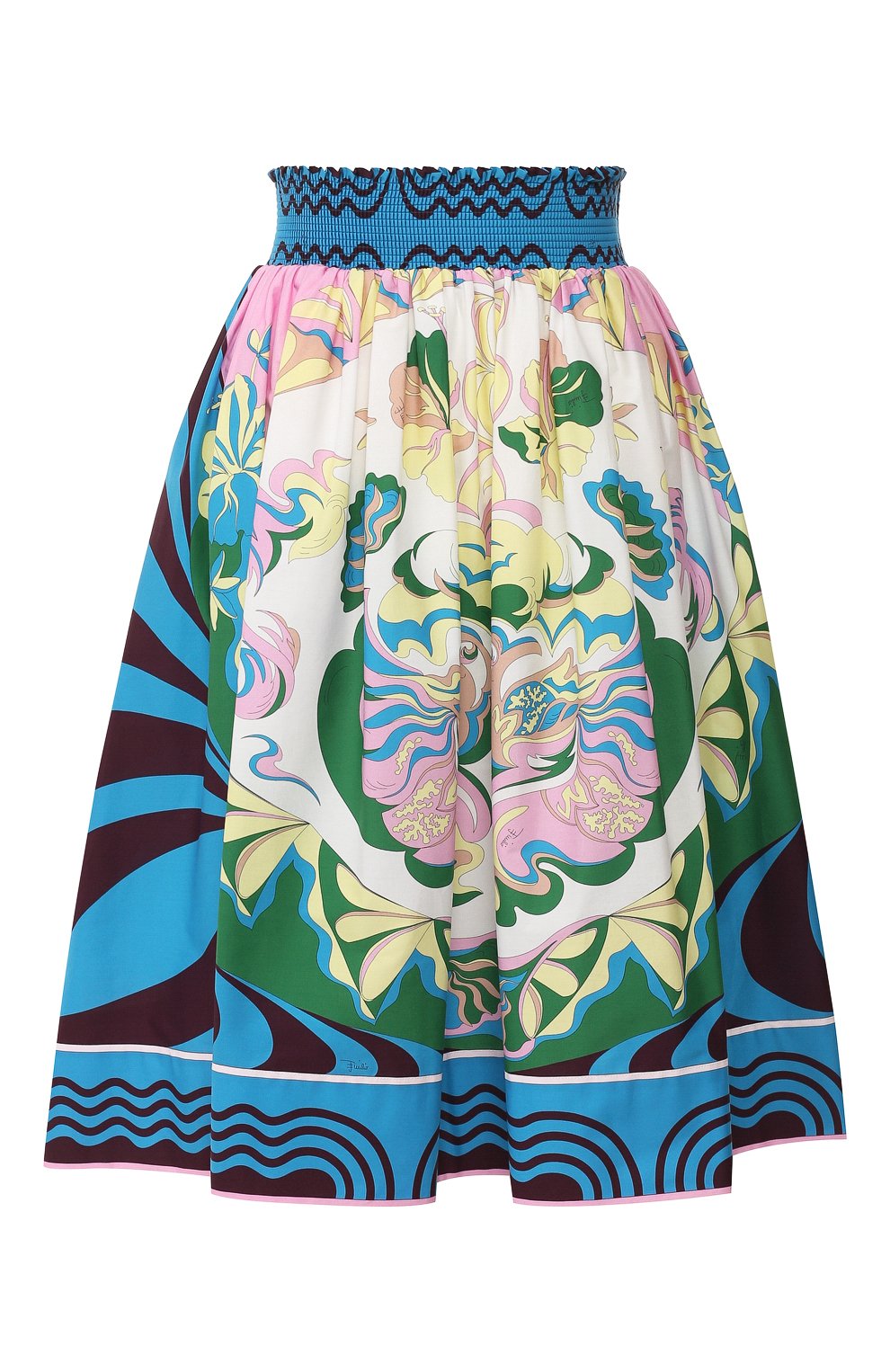 Хлопковая юбка EMILIO PUCCI разноцветного цвета по цене 86950 руб., арт. 0ERW08/0E861, фото 1 Хлопковая юбка EMILIO PUCCI, арт. 0ERW08/0E861, фото 1