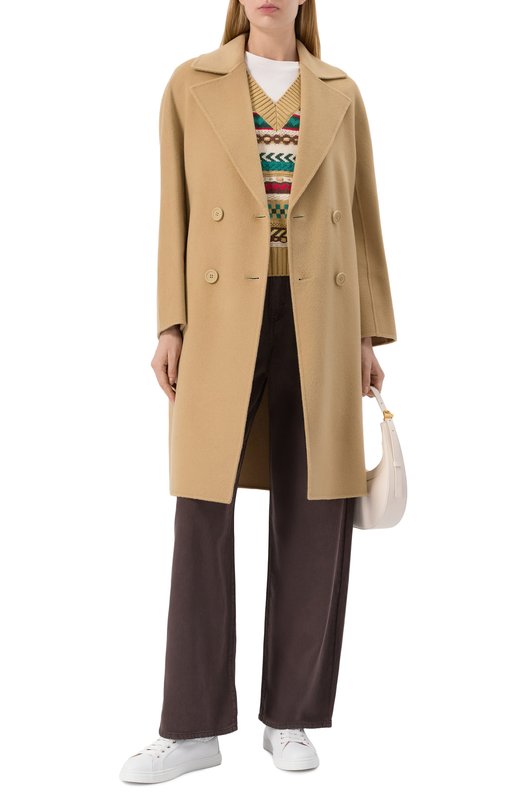 Пальто из шерсти и кашемира Max Mara Studio LICENZA Бежевый  LICENZA Фото 2