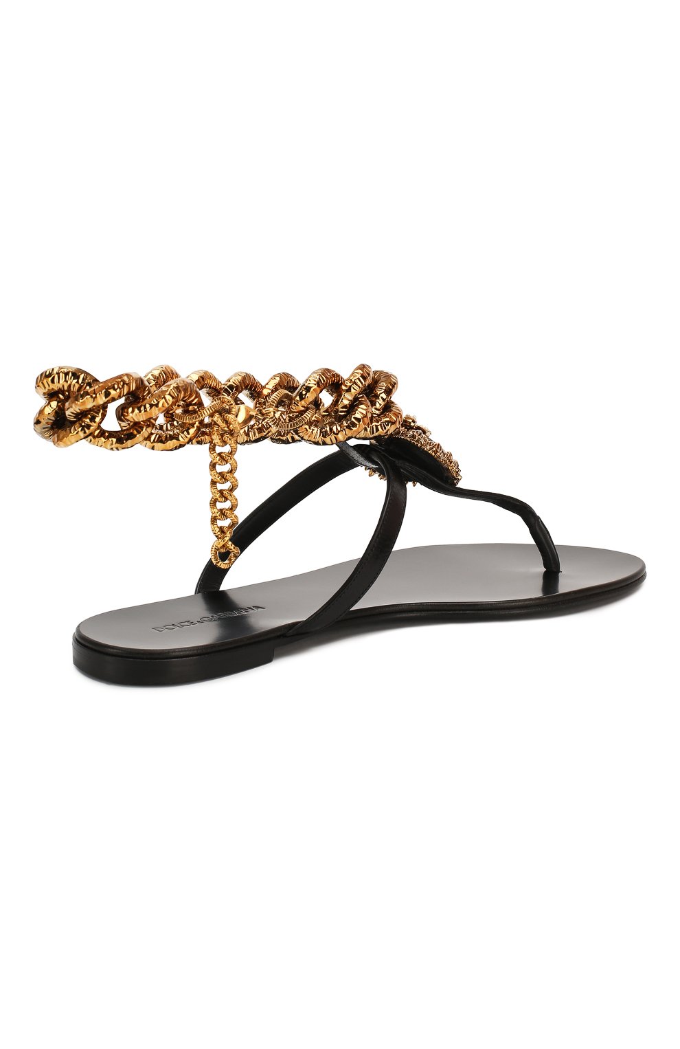 Кожаные сандалии infradito DOLCE & GABBANA, арт. CQ0332/AX059, фото 4