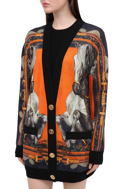 Шерстяной кардиган BALMAIN разноцветного цвета по цене 226500 руб., арт. UF03496/K184, фото 3 Шерстяной кардиган BALMAIN, арт. UF03496/K184, фото 3