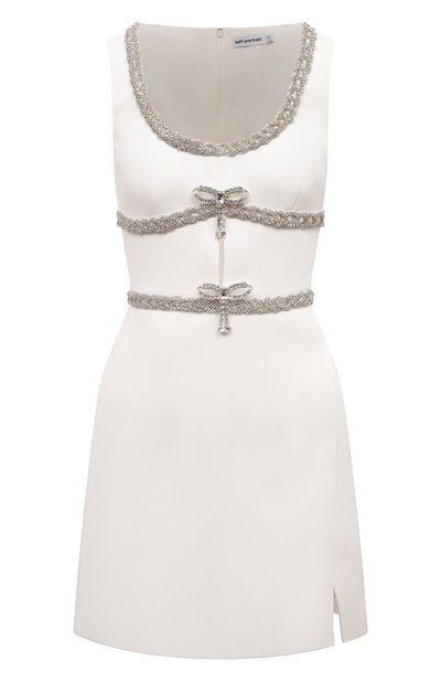 Платье с отделкой стразами SELF-PORTRAIT, арт. PF24-161S-W, фото 1
