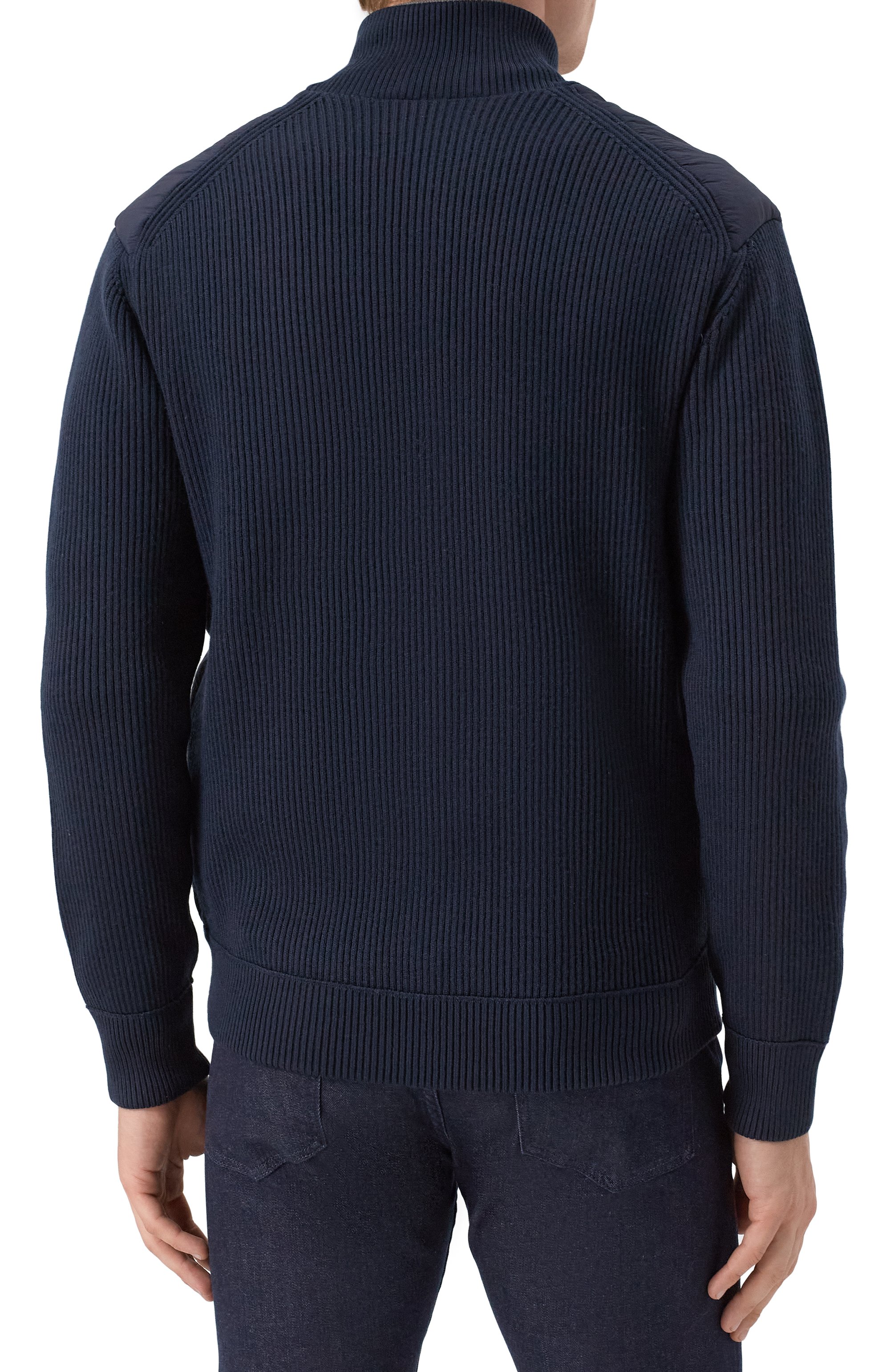 Комбинированный кардиган BOSS ORANGE темно-синего цвета по цене 37300 руб., арт. 50531494, фото 4 Комбинированный кардиган BOSS ORANGE, арт. 50531494, фото 4