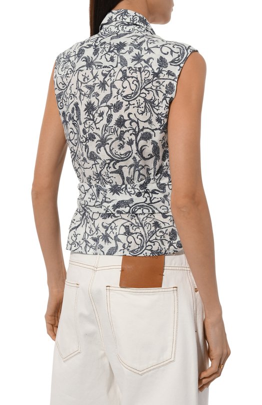 Льняной топ Kiton D53466H08902 Белый  D53466H08902 Фото 4