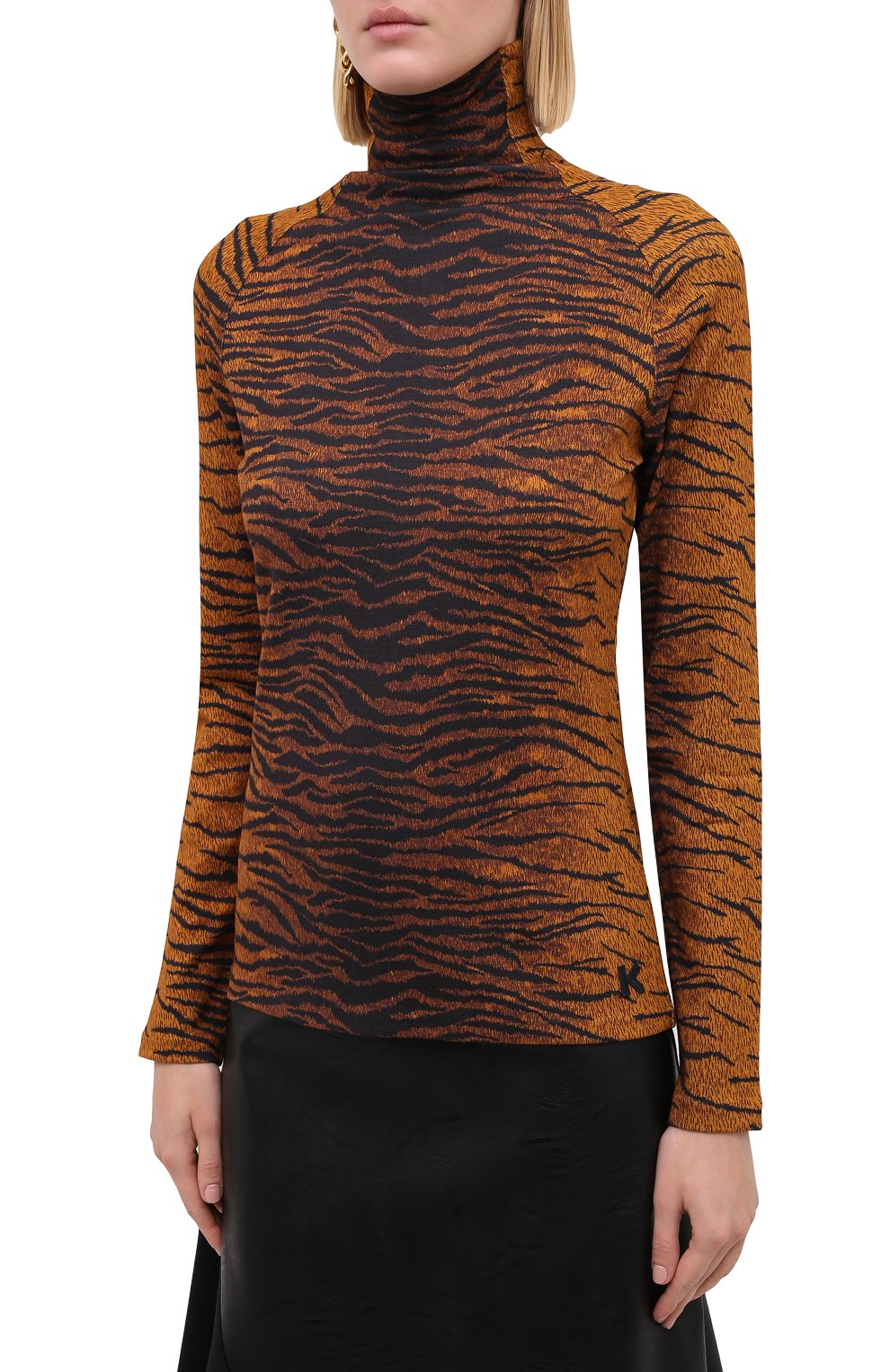 Водолазка из вискозы KENZO коричневого цвета по цене 29950 руб., арт. FA62T08524SV, фото 3 Водолазка из вискозы KENZO, арт. FA62T08524SV, фото 3