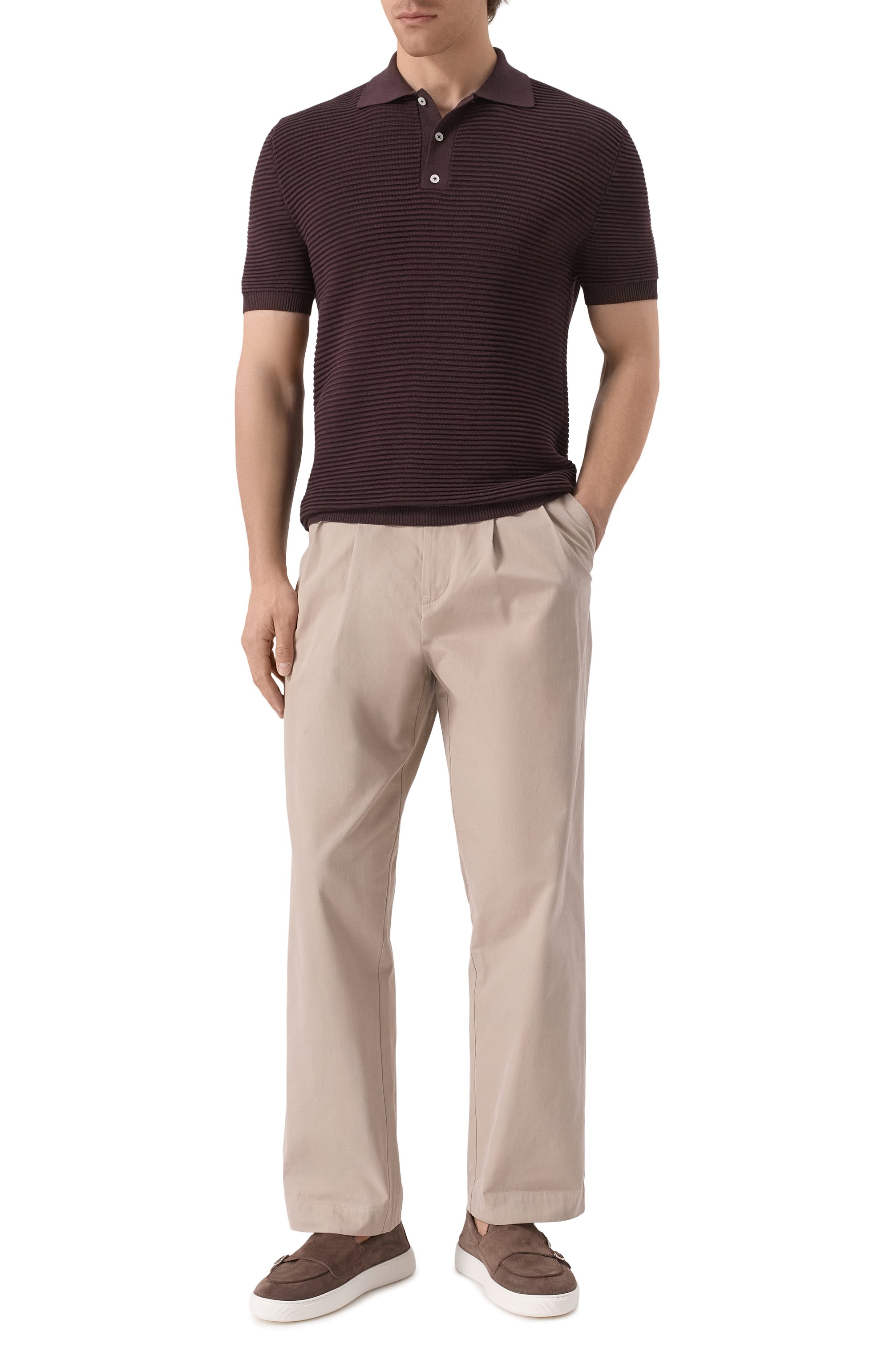 Поло из шелка и хлопка KITON бордового цвета по цене 222000 руб., арт. UMK065907, фото 2 Поло из шелка и хлопка KITON, арт. UMK065907, фото 2