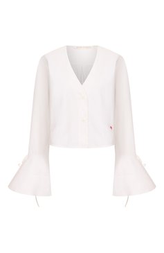 Хлопковая блузка PALM ANGELS, арт. PWGF003S23FAB0010110, фото 1