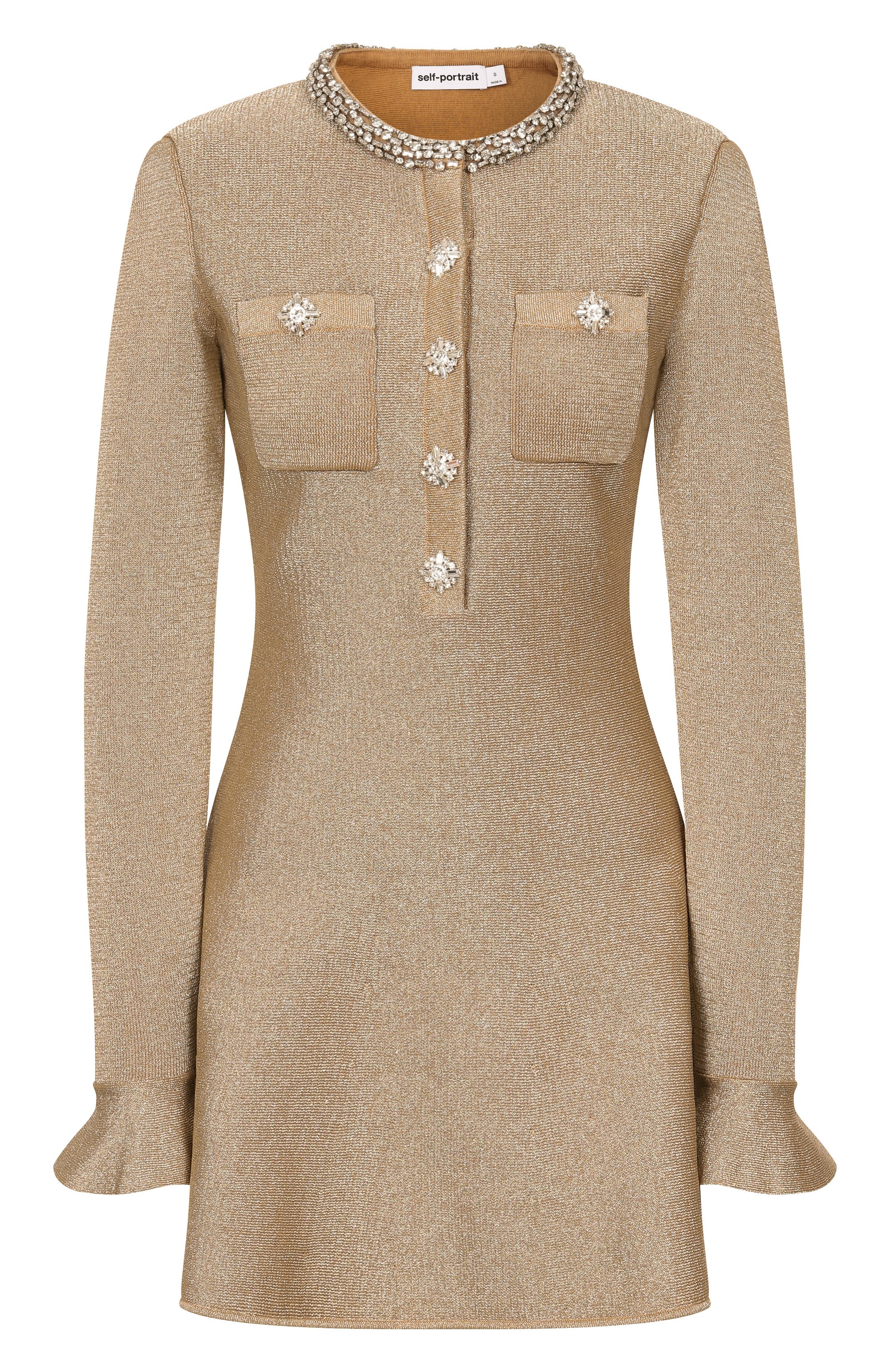 Платье с отделкой стразами SELF-PORTRAIT, арт. RS26206SGD, фото 1