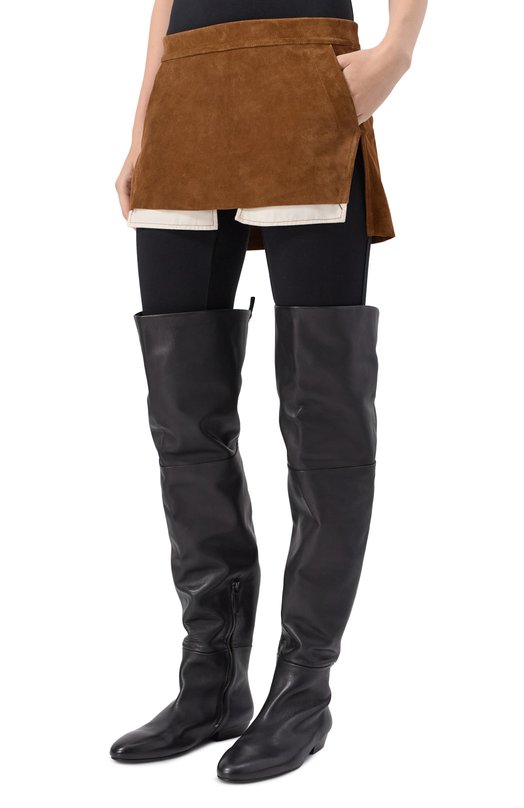 Замшевая юбка Rick Owens RP02E4371/LCS Коричневый  RP02E4371/LCS Фото 3