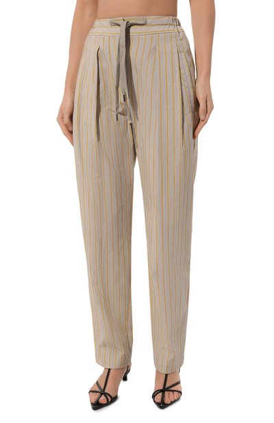 Брюки из хлопка и льна BRUNELLO CUCINELLI, арт. MH564B1312, фото 3